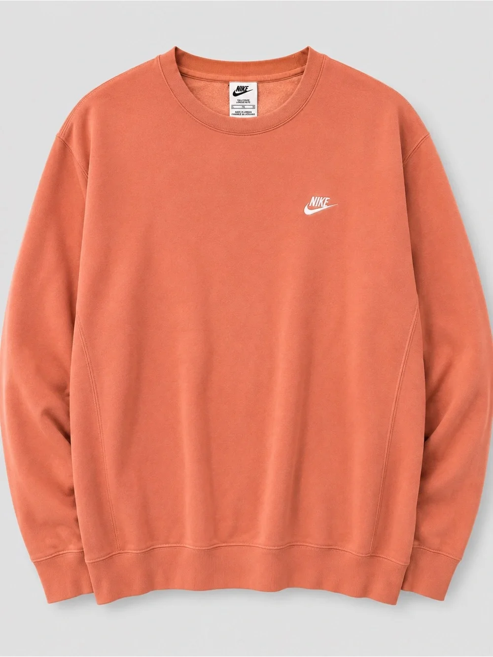 Nike XL Tall Coral Pink Crewneck Sweatshirt Embroidered Swoosh